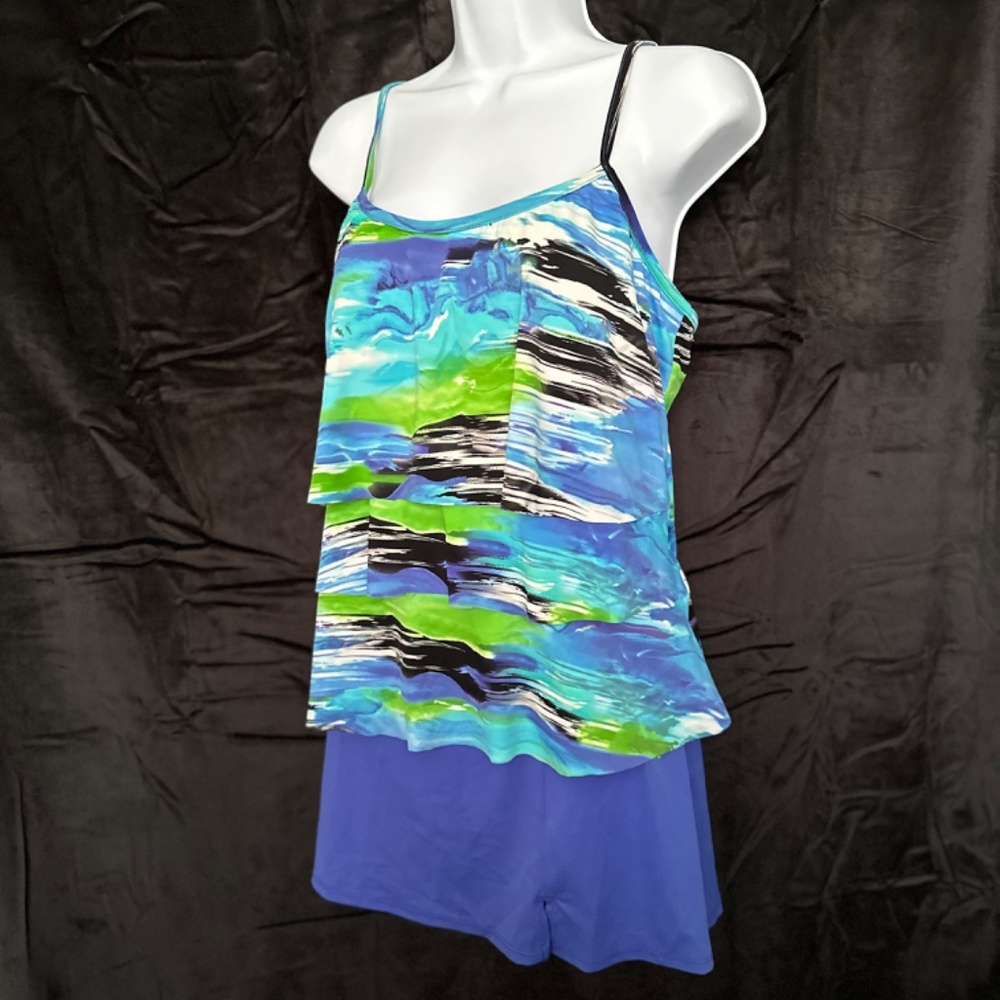 Caribbean Joe 2 piece swim suit, size 14 - Picture 2 of 5